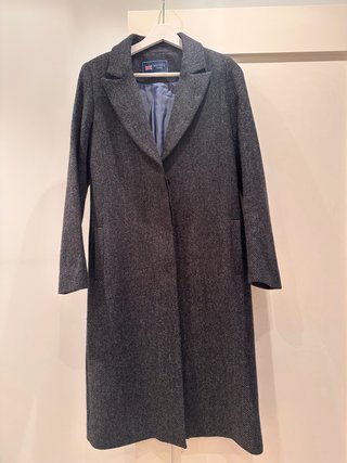Abrigo de Tweed con Estampado de Espiga