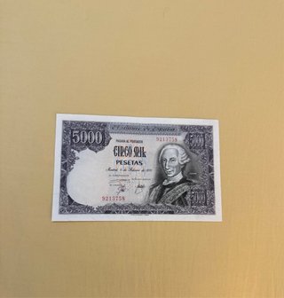 Billete 5000 Pesetas 1976 Carlos III Sin Serie