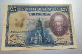 Billete 25 Pesetas Banco de España 1928