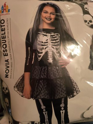Disfraz Novia Esqueleto Partilandia Talla 7-8 años