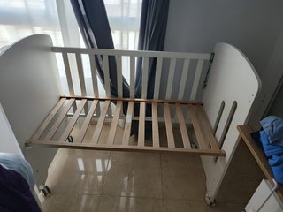 Cuna Blanca con Somier de Láminas