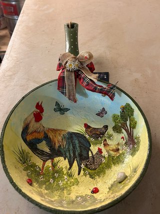 Sartén decorativa de cerámica