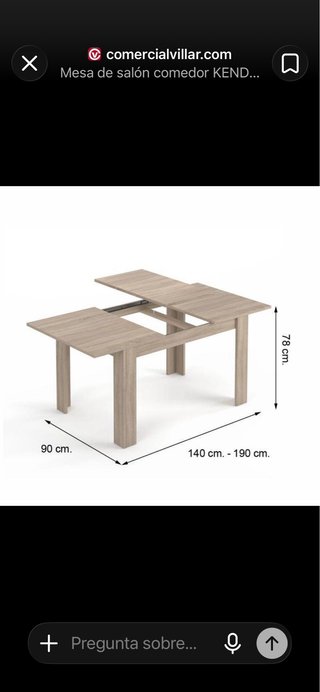 Mesa de comedor extensible