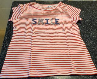 Camiseta Rayas Blanca y Roja