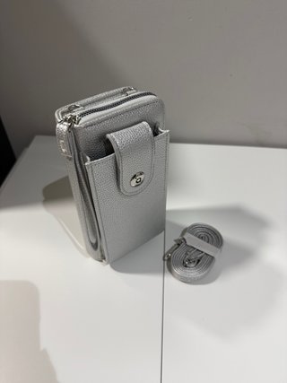 Cartera de Mujer Gris con Tarjetero