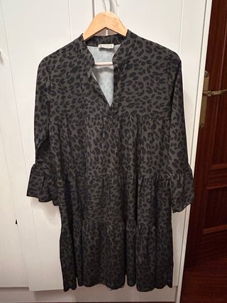 Vestido Estampado Marrón Talla L