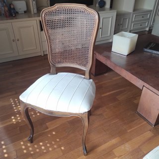 Set de 6 sillas vintage de madera y ratán