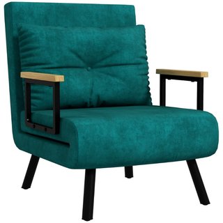 Sillón cama y butaca reclinable, terciopelo, verde