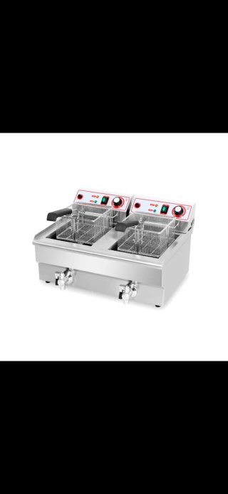 Freidora Eléctrica Doble 10+10 L. 1 año garantía.