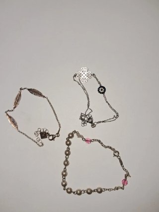 Lote de 3 pulseras plateadas