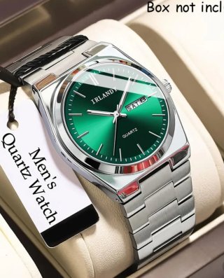 Reloj Irlandy Plateado con Esfera Verde