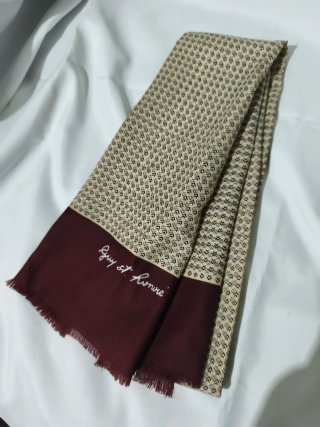 Foulard Guy et Honore Beige y Granate