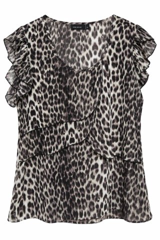 Vero Moda blusa XL leopardo con volantes