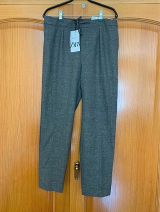 Pantalón Zara Gris Talla 38