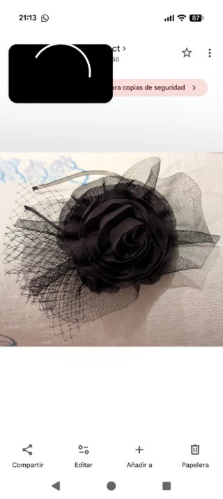 Diadema con Flor y Velo