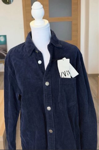 Sobrecamisa de pana Zara azul marino