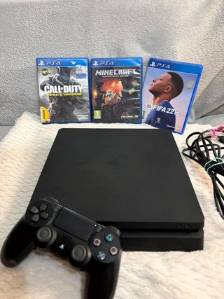 PlayStation 4 Slim 500GB + Mando + 3 Juegos