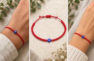 Pulsera Roja macramé con Ojo Turco