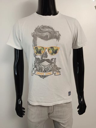 Camiseta Brave Soul Estampada Blanca Talla L