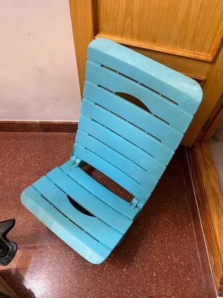 Silla de playa turquesa