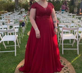 Vestido de fiesta largo rojo