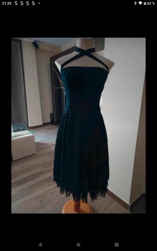 Vestido de gasa y terciopelo negro