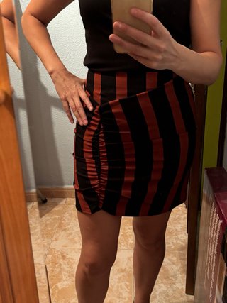 Minifalda Minueto de Rayas teja/negro