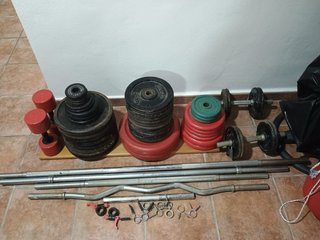 Set de Pesas y Barras Salter y Domyos (negociable)