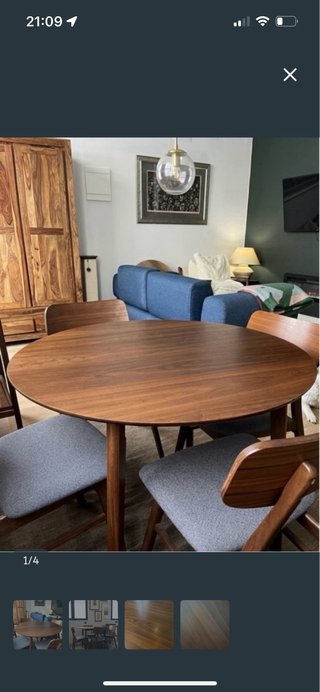 Mesa de Comedor Redonda de Madera