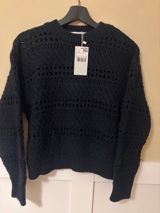 Jersey de punto calado azul marino