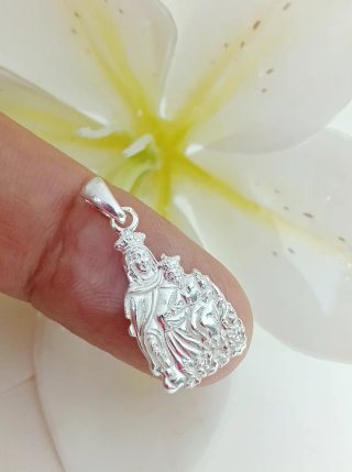 Medalla 19×12mm Virgen del Carmen de Plata de Ley