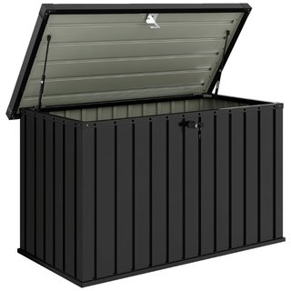 Baúl de jardín y arcón de acero galvanizado, 400 L