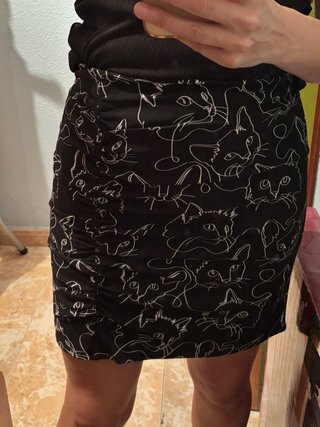 Minifalda Minueto con estampado de gatos