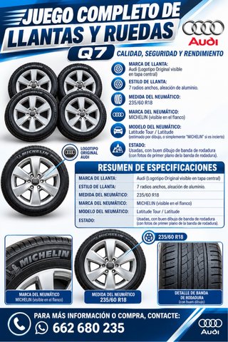 Juego 4 Llantas Audi Q7 con Neumáticos Michelin