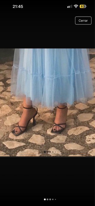Sandalias de tacón azul brillantes