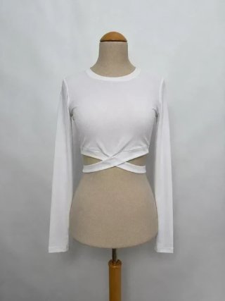Top Blanco Manga Larga Shein Talla M
