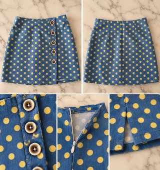 Falda Azul con Lunares Amarillos