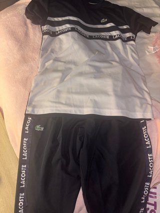 Chándal Lacoste Negro y Blanco