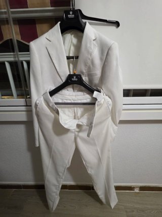 Traje de chaqueta blanco para adolescente
