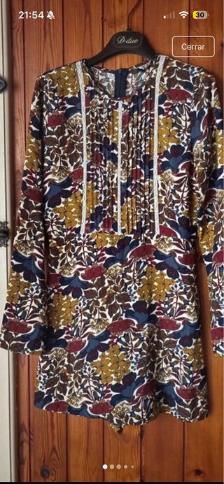 Vestido falda pantalón Zara estampado