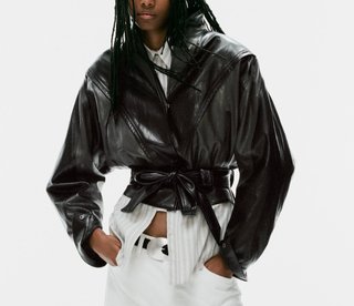 Chaqueta Efecto Piel Negra