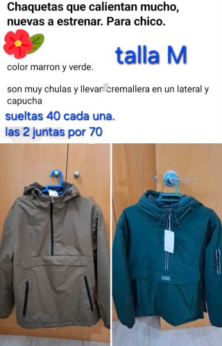 2 Chaquetas calientes  Con capucha, Talla M