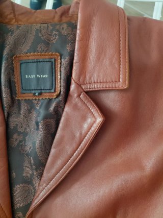 Chaqueta de cuero marrón Easy Wear