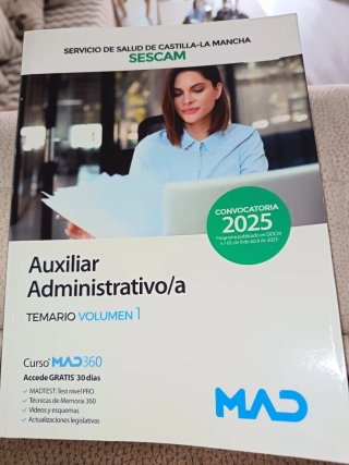 Temario de auxiliar administrativo del Sescam