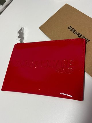 Neceser Clutch Zadig & Voltaire Charol Rojo