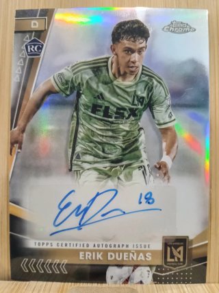 Cromo Autografiado Erik Dueñas Topps Chrome 2024