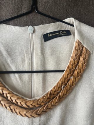 Vestido Massimo Dutti Blanco Roto