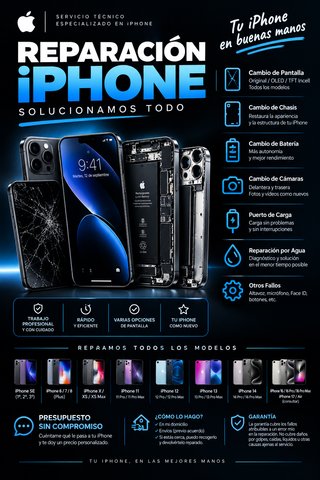 Reparación iPhone: Pantallas, Chasis y Baterías