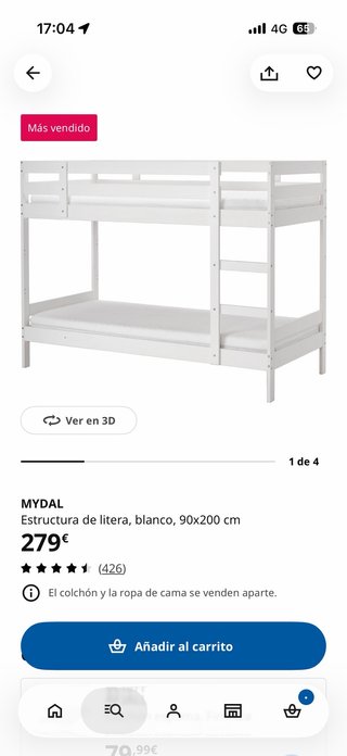Litera Ikea Mydal Blanca