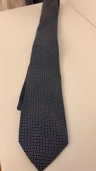 Corbata Azul con Estampado Geométrico